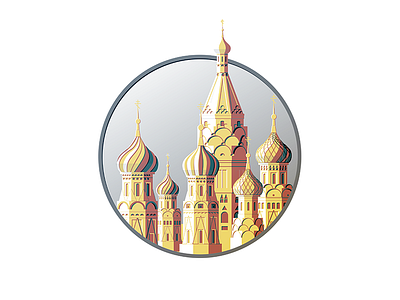 St. Basil's Cathedral architecture church illustration moscow onion domes sketch vector