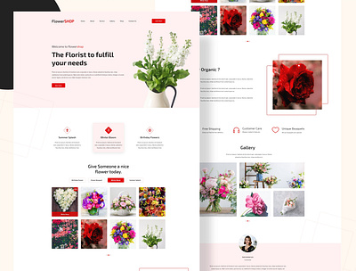 FlowerShop Landing Page Design bouquet floral floral design floral shop floriculture florist florist shop flower arrangement flower decoration flower shop flowers garden gardening plant shop