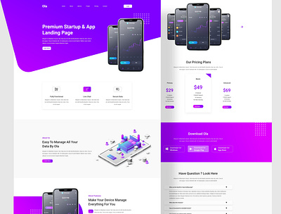 Creative App Landing Page app app landing business company corporate creative landing page mailchimp one page responsive service software startup