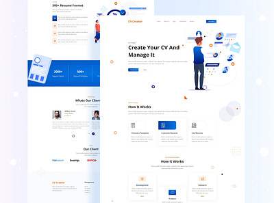 CV Creator Landing Page Design agency colorful creative agency creative design cv cv design cv resume template cv template design digital agency dribbble best shop dribbble digital agency landing page marketing agency responsive resume resume agency resume cv