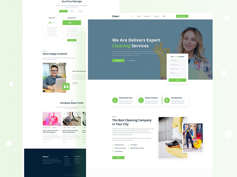 Cleaning Agency Landing Page Design by Awlad Hossain on Dribbble