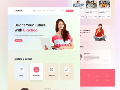 E-School Website Landing Page Design