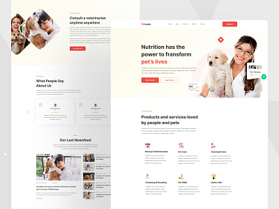 Pet Landing Page Design best ui design creative agency design dribbble best shot landing page design landingpage pet pet website design trendy design uidesign uiuxdesign uxdesign webdesign website websitedesign