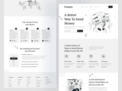 Fintech Website Landing page Design app design best dribbble shot branding financial financial app financial website fintech fintech app fintech industry fintech website fintech website design marketing trendy design ui uidesign ux ux design web web application web design