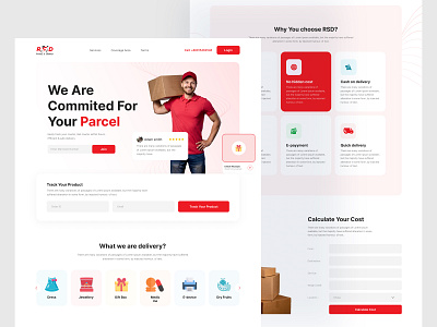 RSD Courier Website Landing Page Design application courier website landing page design saas saas design saas website design uidesign uiux design ux design web app design web application web design website design