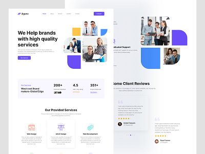 Agenc Landing Page Design agency design app design landing page design ui design uiux design ux design web app web application design web design website design