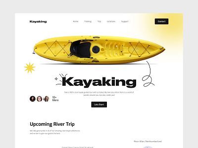Kayaking Website Landing Page Design kayaking website landing page design product design saas design travel website trendy design ui design uiux design ux design web design website design