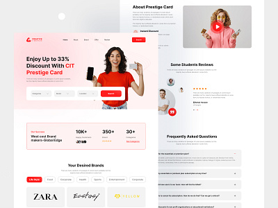 Prestige Card Website Landing Page Design app design card page design landing page design prestige card website ui design uiux design ux design web app design webdesign website design