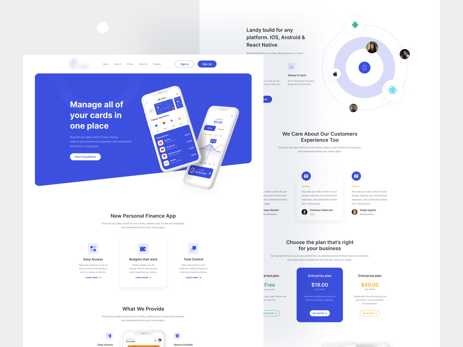 Mobile App Landing Page Design by Awlad Hossain on Dribbble