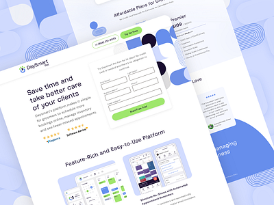 Business Management Platform for Pet Groomers | Landing Page conversion design cro design landing page marketing pet saas software trial ux