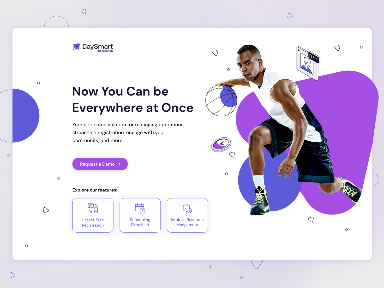 Recreation Management Software Landing Page by Jane Yang for Directive ...