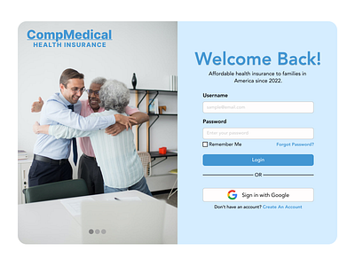 Login Page (Web) for Insurance Company