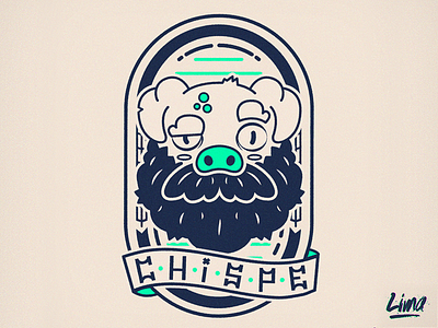 C // Chispe badge character illustrator lineart minimalist vector vectorart