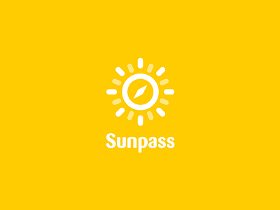 Sunpass - Logo compass concept corporate design direction find logo logodesign mobile app search sun sunshine travel