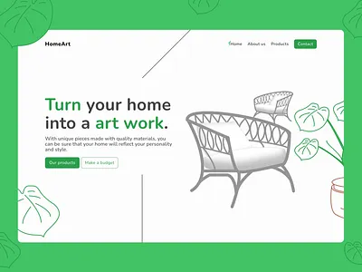 Landing page for House Decor e-commerce decor design home illustration landing page ui vector