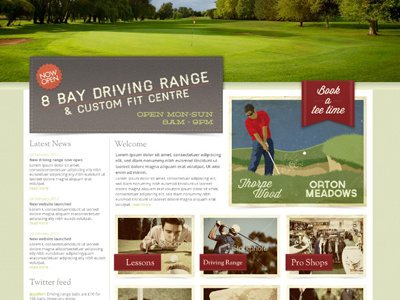 Golf course website design web