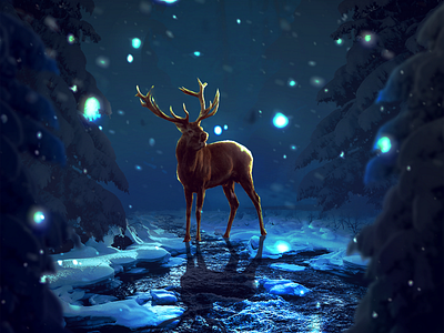 Winter Deer