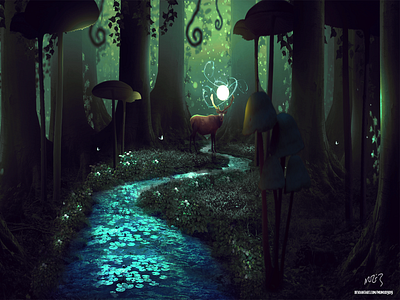 Mysterious Forest art artwork concept design designart digitalarts fantasy forests illustration photomanipulation