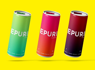 EPURI Energy bright can colorful concept design drink drinking drinks energy drink fizzy mockup packaging photoshop product product design product packaging product packaging design products soda yellow