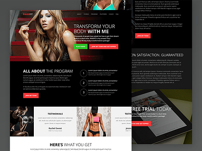 Paige Hathaway - Fitness Membership cold traffic concept danny jeffers design fitness home homepage lander landing page muscle photoshop product sales sales design sales letter sales page site training web design website