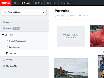 Format.com - Pages Interface interface online portfolio