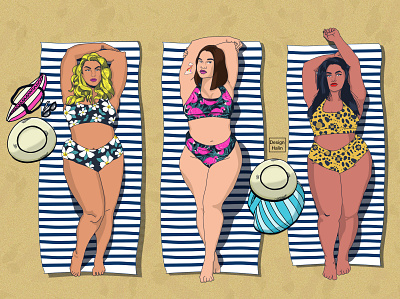 Girls! beach design girl illustration photoshop powergirl sand sui swimwear