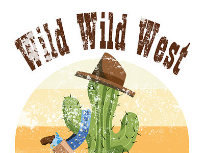 Wild Wild West back to school captus cowboy desert design gun belt hat hot illustration kids sun sunset west wheather wild yellow