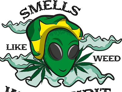 Smells like a weed! alien cannabis get high hemp leaf legal legalize smoke smoking ufo weed