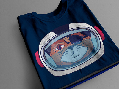 Sad Cat with Astronaut Helmet T-Shirt animal branding cat cute galaxy illustration kids kitty pet sad space t shirt universe