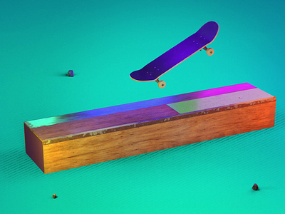 0001 - Keep Pushing Series - Animation 0002 3d 3danimation animation blender cycles motion design motion graphics quirky render skateboard