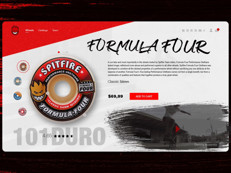 Spitfire Wheels UI Concept Animation concept interface skateboard ui ux