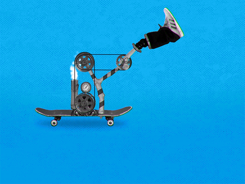 Keep pushing! animation motion graphics pushing skateboard skater