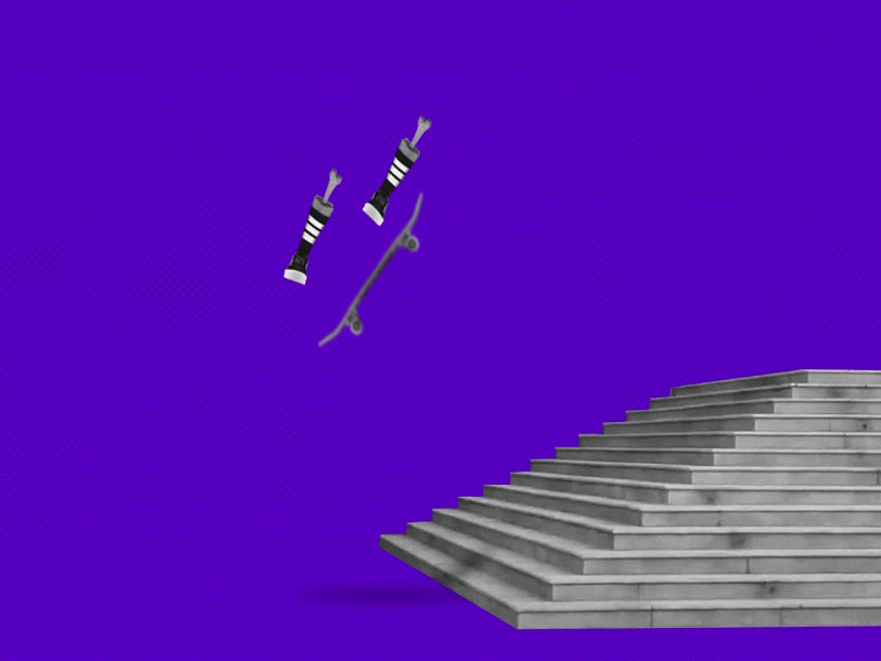 Bodyless Skater | Trick #04 - Hardflip animation design gif grunge hardflip loop motion motion design motion graphics quirky skateboard