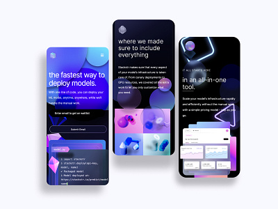 Machine Learning Deployment Platform - Mobile Landing Page