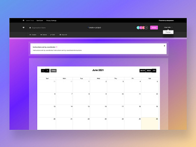 Event Planner Website - Calendar view