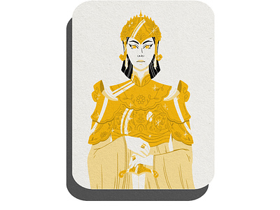 11. Gold armor black design draw drawing dress gold illustration lady photoshop shiny texture yellow