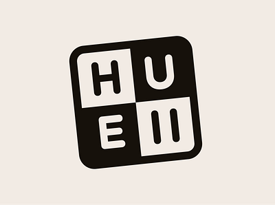 Hueii Logo (Black & White) app branding design illustration logo