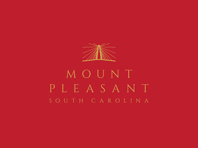 Mount Pleasant - Logo architecture branding bridge gold logo monogram pitch red south carolina sun yellow