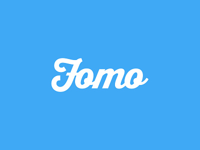 Fomo - Original Logo blue branding bubbly cartoon cursive fear fomo ice cream logo missing of out white