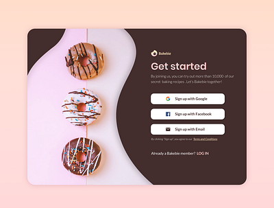 Daily UI - 001 Sign Up dailyui doughnut signup website