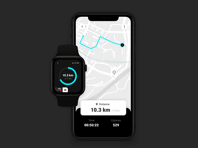 Daily UI - 020 Location Tracker app apple watch black dailyui dailyui020 dailyuichallenge design run running app runnning ui ux watch