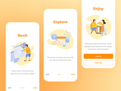 Daily UI - 023 Onboarding app daily 100 challenge dailyui dailyui023 dailyuichallenge design illustration onboarding orange ui ux vector