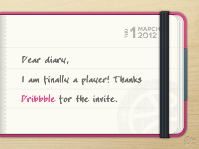 Dear diary diary dribbble iphone meernotes moleskine notebook notes paper pink wooden