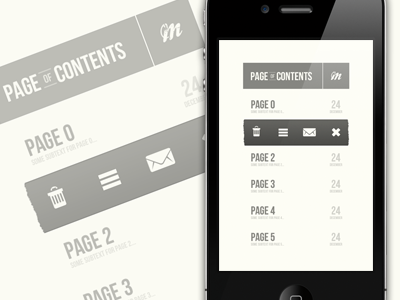 Page of Contents contents iphone toc ui