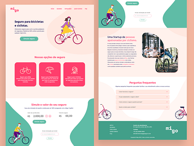 migo - seguro para bicicletas e ciclistas / bicycle insurance bicycle insurance design interaction design ui ux web