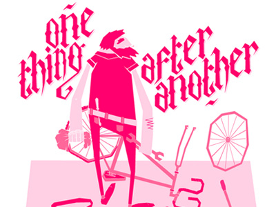 summer's bane beard bicycle bike illustration illustrator repair typography