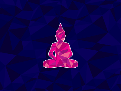 Buddha app buddha chennai chennai designer design geometric design graphic design icon icon design illustration minimal pink buddha triangle design ui ux vector web