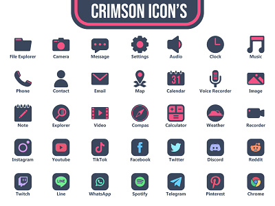 Crimson Icon's dark icon gaming gaming icons icons minimalist icon modern icons phone