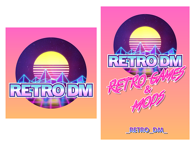 Retro DM Branding branding logo retrowave vector