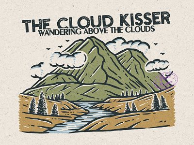 The Cloud Kisser adventure branding design good design good vibes illustration mountain mountain logo nature illustration rafsalagoon vintage vintage badge